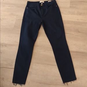 FRAME SZ 31 LE HIGH SKINNY DARK WASH JEAN RAW HEM-mb